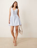 Kiss The Sky Arian tie neckline minidress in blue