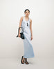 scoop satin maxi dress in pale blue