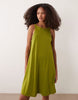trapeze mini dress in olive