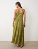 Miss Selfridge lace insert maxi dress in olive