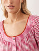 babydoll button down mini dress in red gingham