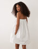 bandeau trapeze mini dress in white