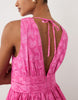 VILA tiered v neck jacquard maxi dress in pink