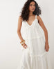 YAS tiered ruffle detailing cami maxi dress in white