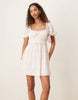 Gina Tricot puff short sleeve mini dress in pink ditsy