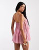 Rita pleated beach cover up in pink