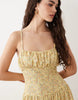 cami gathered skirt mini dress in floral print