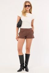 Luck & Trouble Lyra Pocket Shorts Brown Choc