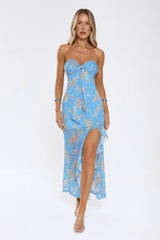 Feelings Like This Strapless Maxi Dress Blue