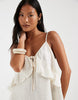 Vero Moda Petite frill trim cami mini dress in cream
