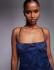 AFRM Marsaille crochet floral lace spaghetti strap midi dress in navy