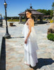 halter neck layered midaxi dress in white