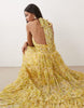 Lace & Beads halterneck tiered tulle maxi dress in yellow floral