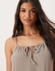 JDY cheesecloth sleeveless tie front maxi dress in brown