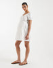 Vero Moda Maternity cotton broderie puff sleeve milkmaid mini dress in white