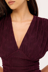 Perfect Stranger Ardena Frill Mini Dress Plum