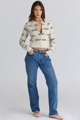 all over print wool cardigan