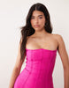 Kaiia exclusive 00s maxi length sheer hem sculpting bandage dress in dragonfruit