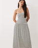 Gina Tricot dropped waist bandeau maxi dress in black and white stripe