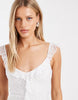 Hollister lace ruffle trim mini dress in white