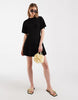cinched seam detailing mini dress in black
