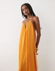 Mango flowy maxi dress in bright orange