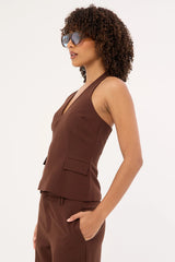 Perfect Stranger Luella Halter Suiting Top Brown