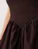 Curve basque waist midi dress with woven skirt