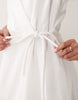 cotton linen halterneck wrap maxi sundress in cream