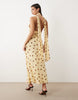 Gina Tricot scarf neck maxi dress in yellow polka dot
