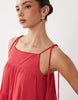 Gina Tricot flowy strap detail mini dress in pink