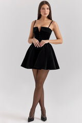 black velvet tulle mini dress
