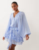 Gina Tricot boho mini ruffle dress in light blue