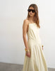 Topshop poplin square neck open back barrel cut midaxi sundress in yellow