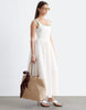 & Other Stories corset detail midi dress with puff skirt in white