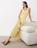 knit cotton blend u-scoop midaxi dress in lemon