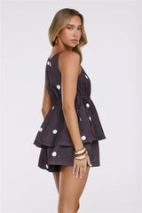 Sunlit Muse Polka Dot Top Brown