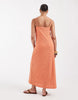 Vero Moda Maternity jersey floral broderie cami midi dress in orange