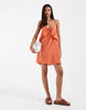 Vero Moda frill trim cami mini dress in rust