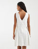Object broderie fit and flare mini dress in white