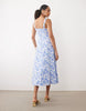 Abercrombie & Fitch sleeveless midi dress with godet hem in blue print