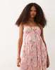 Abercrombie & Fitch strapless ruffle hardware maxi dress in pink floral