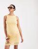 Vero Moda Maternity stretch floral lace sleeveless slash neck mini dress in golden yellow