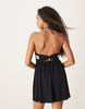 crochet bust halter mini dress in black