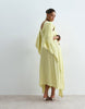 ARRANGE Curve large botanical floral satin drape maxi dress in lime green