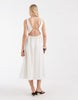 & Other Stories rich cotton volume waist hem midi dress in white