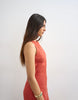 Topshop linen rich dropped waist full circle hem midi dress in burgundy