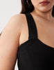 Curve scoop front racer seam detail midi dress in black