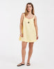 Petite scoop neck mini shift dress in lemon