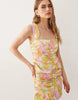 ruched center seam mini dress in floral print